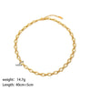 Blade Stainless Steel Clavicle Chain Jewelry 18K Gold Plated For Women