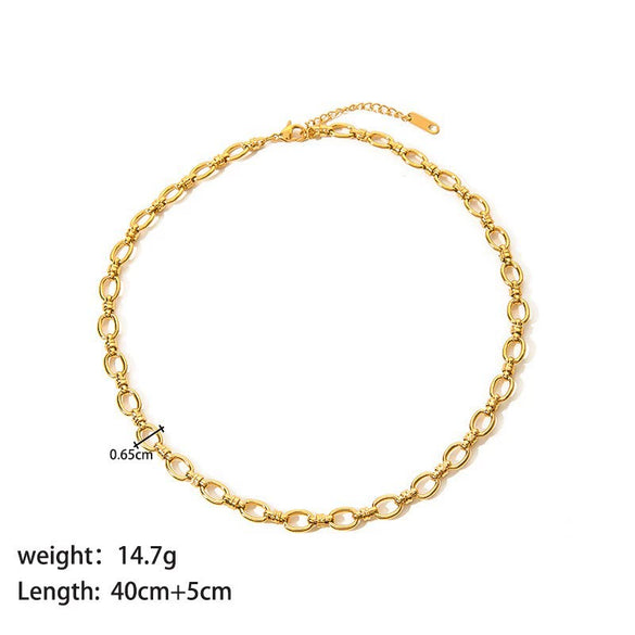 Blade Stainless Steel Clavicle Chain Jewelry 18K Gold Plated For Women
