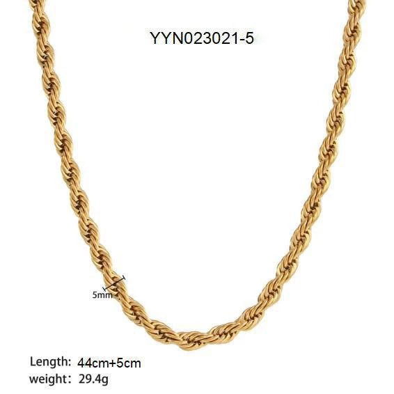 Blade Stainless Steel Clavicle Chain Jewelry 18K Gold Plated For Women