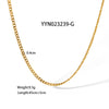 Blade Stainless Steel Clavicle Chain Jewelry 18K Gold Plated For Women