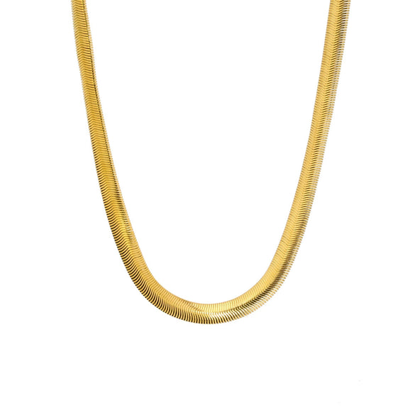 Blade Stainless Steel Clavicle Chain Jewelry 18K Gold Plated For Women