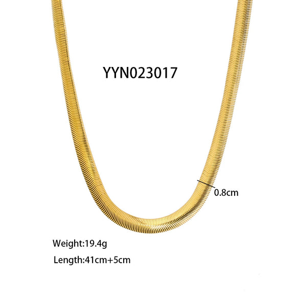 Blade Stainless Steel Clavicle Chain Jewelry 18K Gold Plated For Women