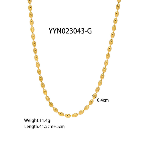 Blade Stainless Steel Clavicle Chain Jewelry 18K Gold Plated For Women