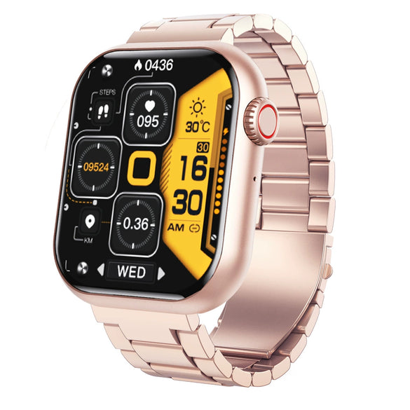 Blood Glucose And Oxygen Monitoring Bracelet With Bluetooth Call Siri Voice Assistant Silicone Wristband Rectangular Dial Sports Strap Style