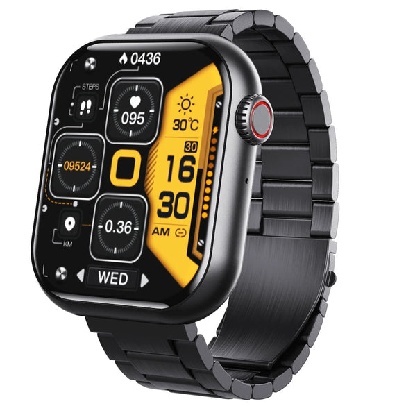 Blood Glucose And Oxygen Monitoring Bracelet With Bluetooth Call Siri Voice Assistant Silicone Wristband Rectangular Dial Sports Strap Style