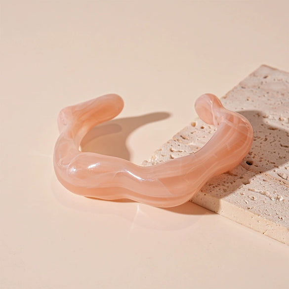 Blooming Irregular Geometric Resin Acrylic Bracelet With Dripping Oil Processing Fashion Light Luxury Jewelry