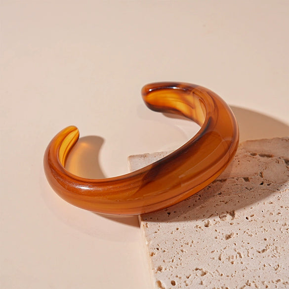 Blooming Irregular Geometric Resin Acrylic Bracelet With Dripping Oil Processing Fashion Light Luxury Jewelry