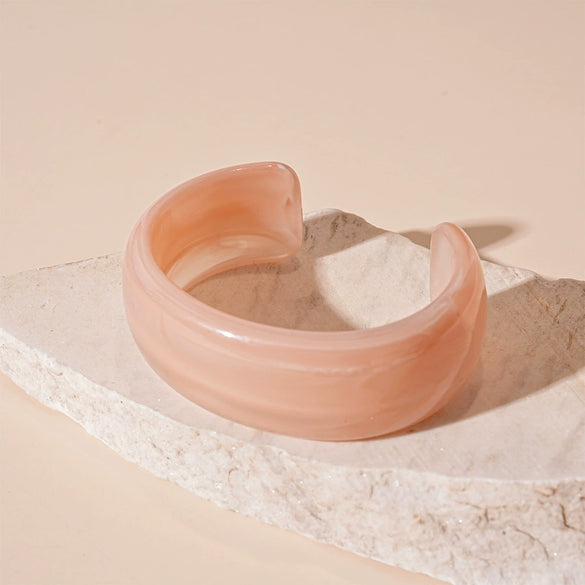 Blooming Irregular Geometric Resin Acrylic Bracelet With Dripping Oil Processing Fashion Light Luxury Jewelry