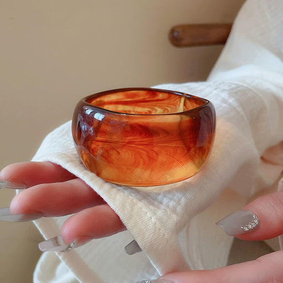 Blooming Irregular Geometric Resin Acrylic Bracelet With Dripping Oil Processing Fashion Light Luxury Jewelry