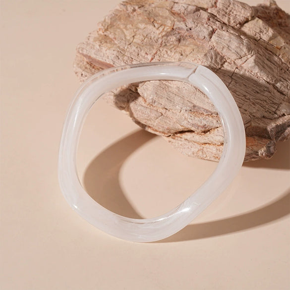 Blooming Irregular Geometric Resin Acrylic Bracelet With Dripping Oil Processing Fashion Light Luxury Jewelry