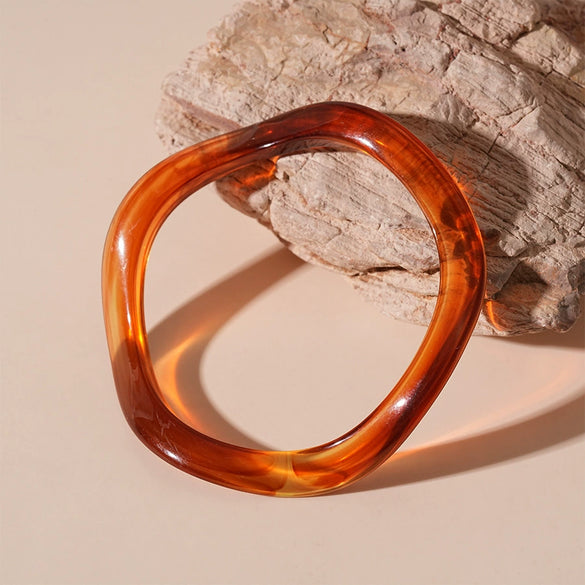 Blooming Irregular Geometric Resin Acrylic Bracelet With Dripping Oil Processing Fashion Light Luxury Jewelry