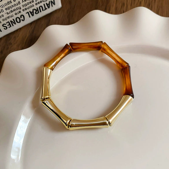 Blooming Irregular Geometric Resin Acrylic Bracelet With Dripping Oil Processing Fashion Light Luxury Jewelry