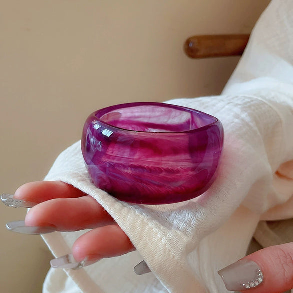 Blooming Irregular Geometric Resin Acrylic Bracelet With Dripping Oil Processing Fashion Light Luxury Jewelry