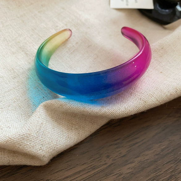 Blooming Irregular Geometric Resin Acrylic Bracelet With Dripping Oil Processing Fashion Light Luxury Jewelry