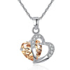 Blue And Purple Crystal Heart Pendant Necklace Geometric Alloy Design With Electroplated Finish And Girly Twotone Style