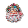 Blue And White Porcelaininspired Rhinestone Santa Claus Brooch With Glaze Drip Finish Electroplated Alloy Festive Pin