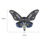 Blue Butterfly Stud Earrings With Zircon Accents Electroplated Copper Geometric Fashion Jewelry For Women