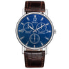 Blue Light Glass Decoration Belt Watch Alloy Case Imitation Leather Strap Stainless Steel Clasp Round Dial Leisure Style Unisex
