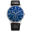 Blue Light Glass Decoration Belt Watch Alloy Case Imitation Leather Strap Stainless Steel Clasp Round Dial Leisure Style Unisex
