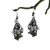 Blue Zircon Geometric Long Drop Earrings Electroplated Metal Fashion Jewelry For Wholesale