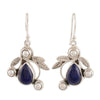 Blue Zircon Geometric Long Drop Earrings Electroplated Metal Fashion Jewelry For Wholesale