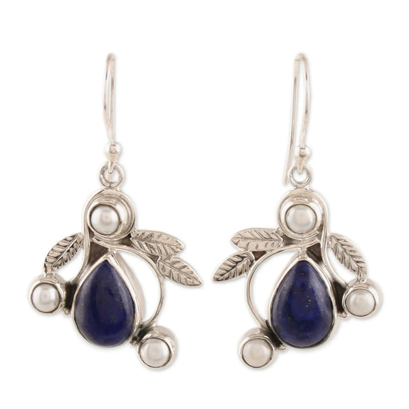 Blue Zircon Geometric Long Drop Earrings Electroplated Metal Fashion Jewelry For Wholesale
