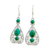 Blue Zircon Geometric Long Drop Earrings Electroplated Metal Fashion Jewelry For Wholesale