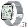 Bluetooth Calling Sports Smart Watch With Silicone Strap Square Ips Touch Screen Life Waterproof For Men Women Teens