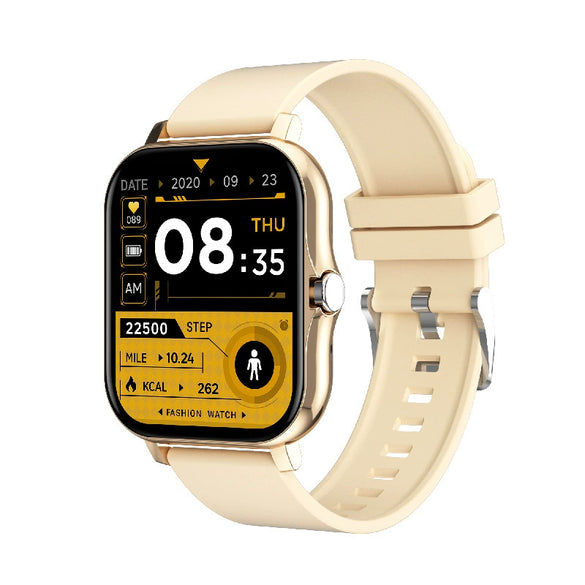 Bluetooth Calling Sports Smart Watch With Silicone Strap Square Ips Touch Screen Life Waterproof For Men Women Teens