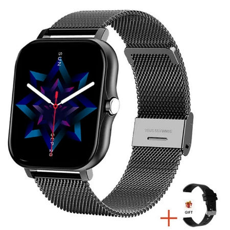 Bluetooth Calling Sports Smart Watch With Silicone Strap Square Ips Touch Screen Life Waterproof For Men Women Teens