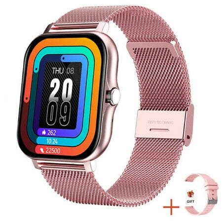 Bluetooth Calling Sports Smart Watch With Silicone Strap Square Ips Touch Screen Life Waterproof For Men Women Teens