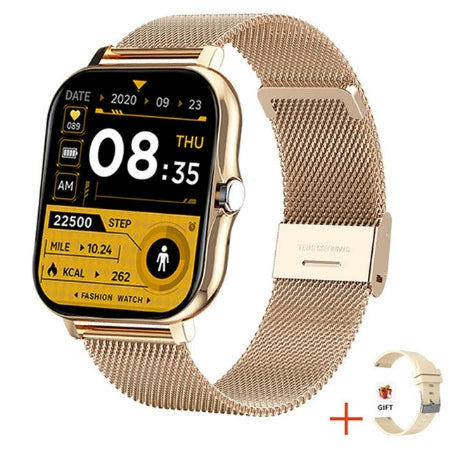 Bluetooth Calling Sports Smart Watch With Silicone Strap Square Ips Touch Screen Life Waterproof For Men Women Teens