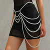 Body Chain Jewelry Plastic Geometric Imitation Pearl Tassel Electroplating For Women
