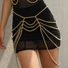 Body Chain Jewelry Plastic Geometric Imitation Pearl Tassel Electroplating For Women