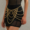 Body Chain Jewelry Plastic Geometric Imitation Pearl Tassel Electroplating For Women