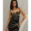 Body Chain Plastic Imitation Pearl Hollow Tassel Multi Layer For Women