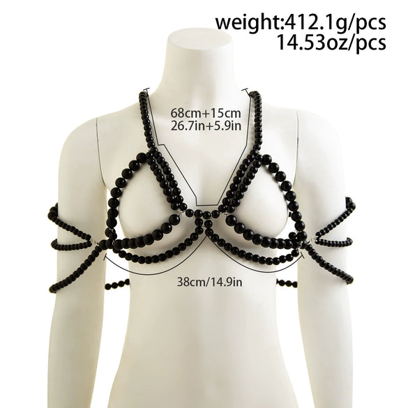 Body Chain Plastic Imitation Pearl Sweet Style For Women