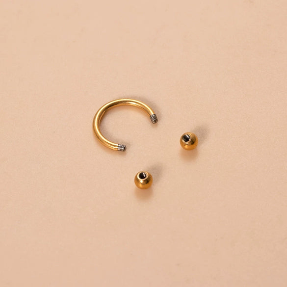 Body Jewelry Piercing Jewelry Titanium Alloy Geometric Cshaped Horseshoe Ring Inlaid Zircon