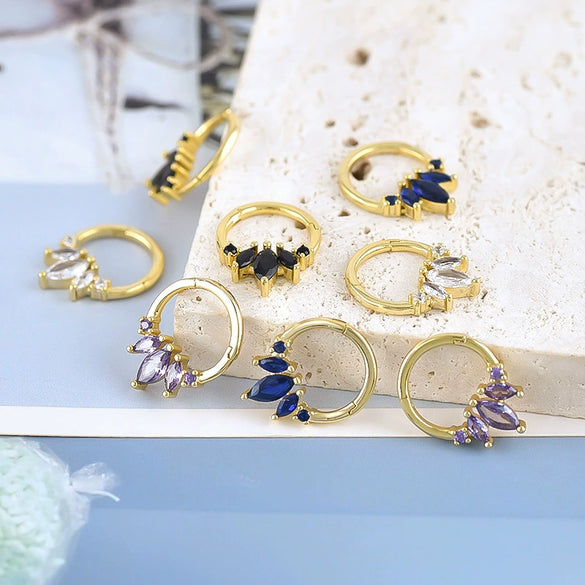 Body Piercing Jewelry Silver Needle Copper Diamond U Shape Geometric Style For Women