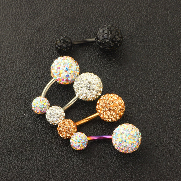 Body Piercing Jewelry Stainless Steel Drill Ball Set Navel Nail With Seiko Treatment