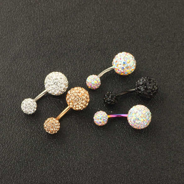 Body Piercing Jewelry Stainless Steel Drill Ball Set Navel Nail With Seiko Treatment
