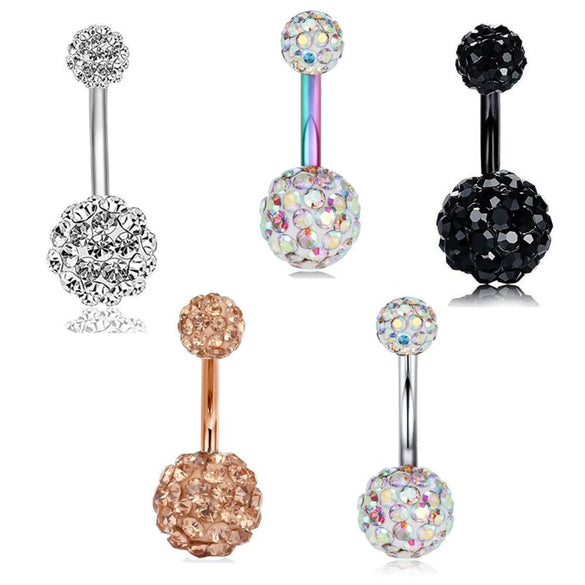 Body Piercing Jewelry Stainless Steel Drill Ball Set Navel Nail With Seiko Treatment