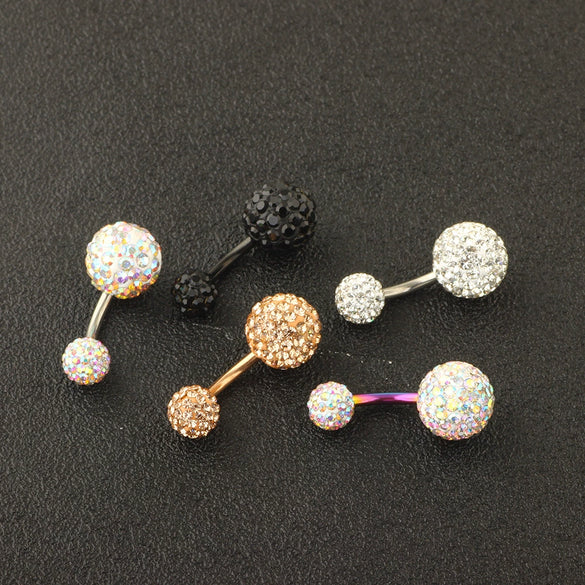 Body Piercing Jewelry Stainless Steel Drill Ball Set Navel Nail With Seiko Treatment