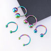 Body Piercing Jewelry Stainless Steel Geometric C Rod Ring With Color Retention Vacuum Treatment