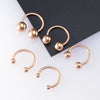 Body Piercing Jewelry Stainless Steel Geometric C Rod Ring With Color Retention Vacuum Treatment