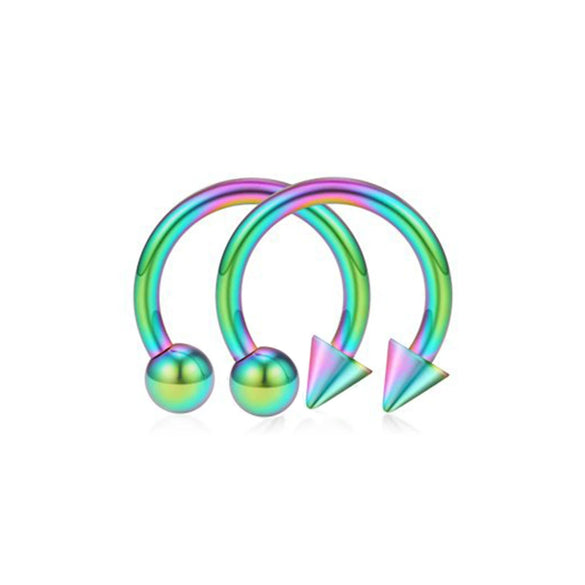 Body Piercing Jewelry Stainless Steel Geometric Cshaped Horseshoe Ring Electroplated