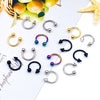 Body Piercing Jewelry Stainless Steel Geometric Cshaped Horseshoe Ring Electroplated