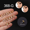 Body Piercing Jewelry Stainless Steel Glshaped Nose Ring With Microinlaid Zircon And Flower Pattern Electroplated For Women