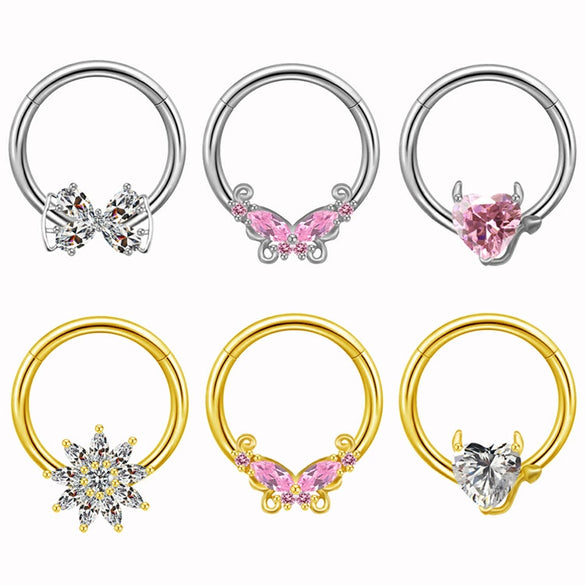 Body Piercing Jewelry Stainless Steel Heart Shape Electroplating Nipple Ring