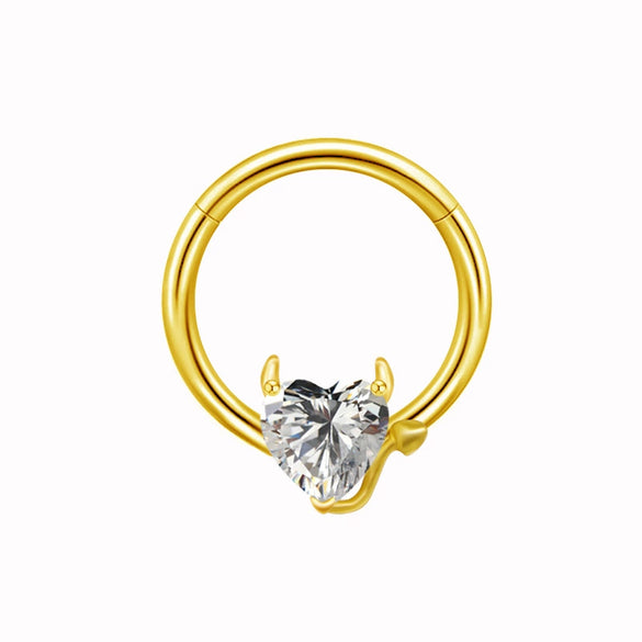 Body Piercing Jewelry Stainless Steel Heart Shape Electroplating Nipple Ring